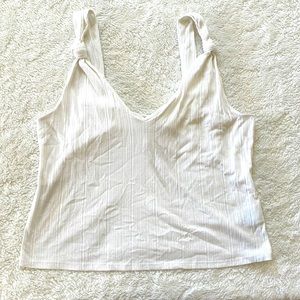 H & M white tank with knot straps